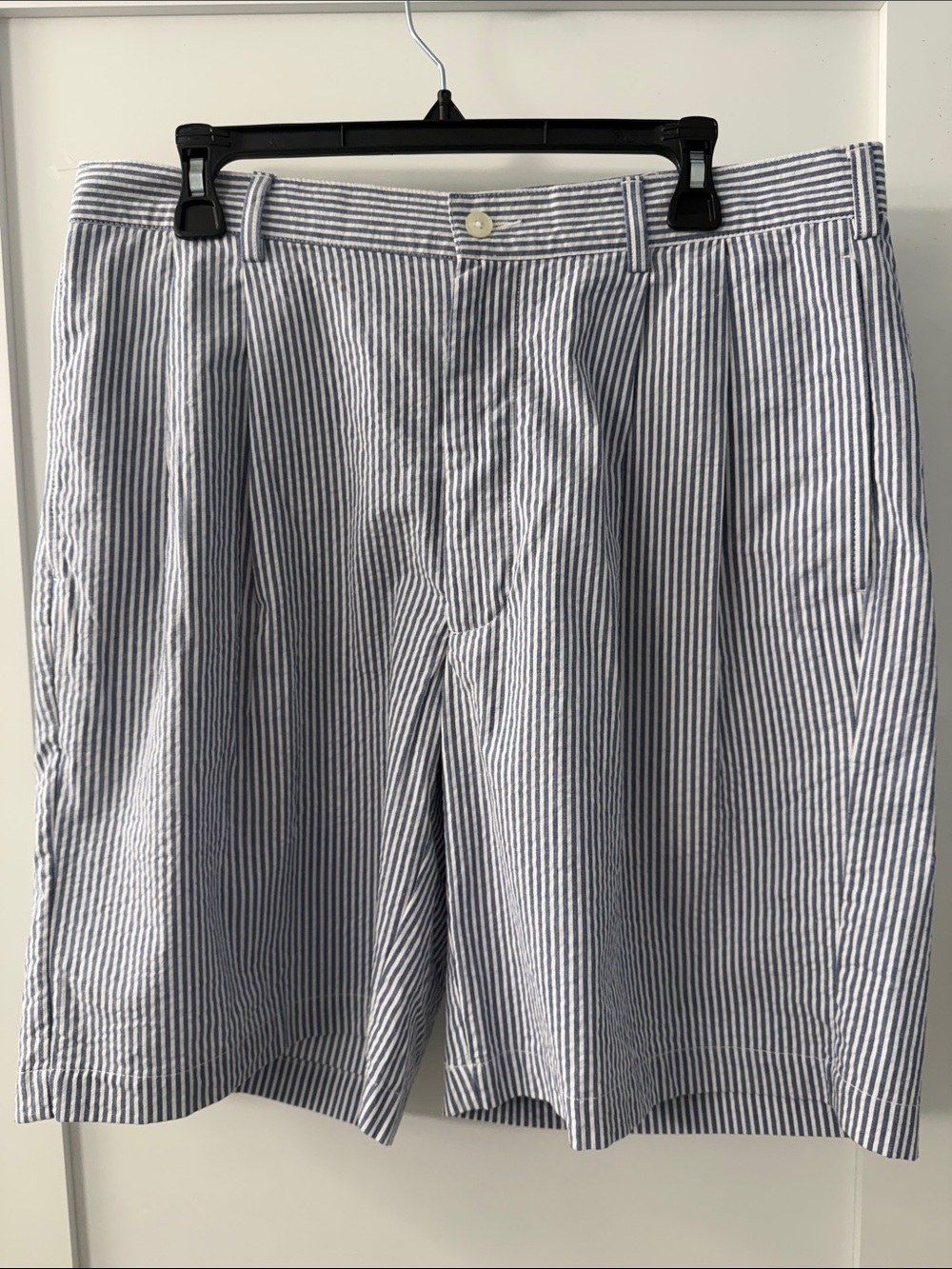 Jos. A Bank "Stay Cool" Seersucker Stripe Men’s Shorts - Blue/White - Picture 10 of 10